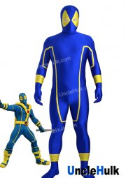 Blue Deadpool with Yellow Lenses Spandex Zentai Costume | UncleHulk