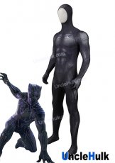 Black Panther 2018 Movie Three Dimensional Printing Zentai Suit Cosplay Costume - hand drawing bulgy purple line | UncleHulk