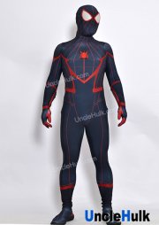 Spider Cosplay Costume Black and Red Spandex Zentai Bodysuit - hood detachable - SP3107 | UncleHulk