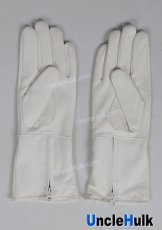 Super Sentai's Genuine Leather Gloves Milk White Colour Masked Rider Gloves - one size only | UncleHulk
