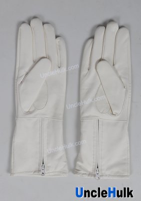 Super Sentai\'s Genuine Leather Gloves Milk White Colour Masked Rider Gloves - one size only | UncleHulk