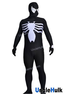 Venom Spider Black and White Spandex Zentai Cosplay Costume - with lenses -SP706 | UncleHulk