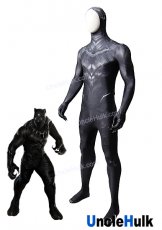 Black Panther Spandex Zentai Suit Cosplay Costume in 2017 Movie Captain American - blacken edition | UncleHulk