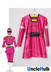 Gekisou Sentai Carranger Pink Racer Cosplay Costume Satin Fabric - Tops and Trouseres | UncleHulk